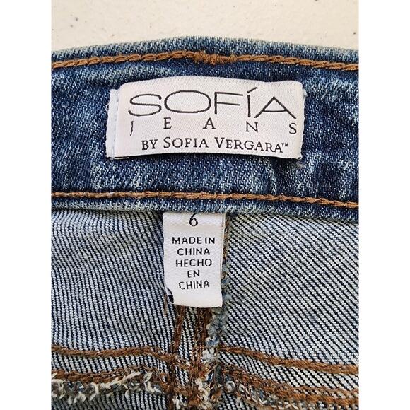 Sofia Jeans Melisa Flare Jeans Womens 6 Blue Stretch Denim Bootcut Mid Rise - Picture 8 of 16